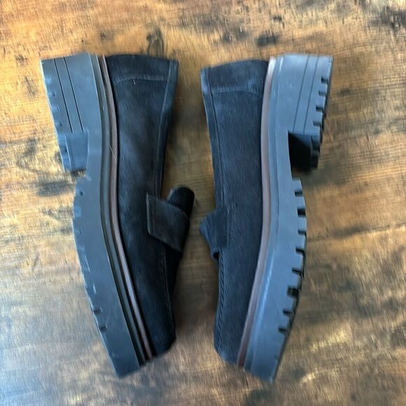 Cordani  Suede Scout Platform Loafers  In Black Size 38/ Like New - Picture 6 of 8
